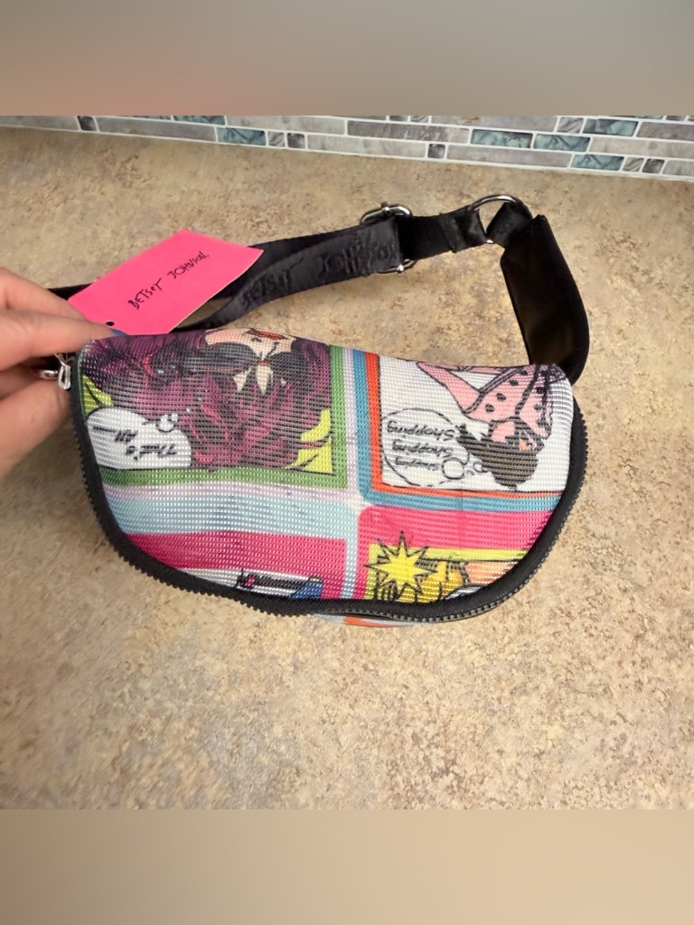 NWT Betsey Johnson Mesh is Fresh comic belt bag - Picture 3 of 8